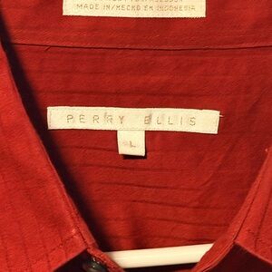 Perry Ellis Men's Deep Red Casual Shirt